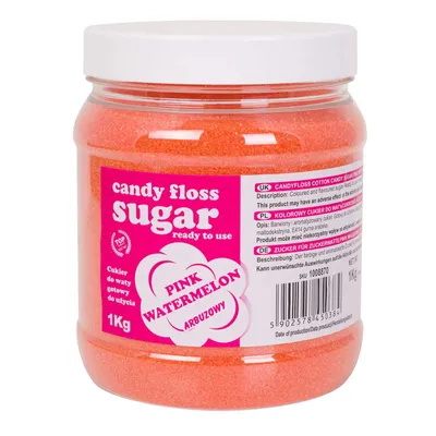 Obrázek produktu pro Barevný cukr do cukrové vaty, růžový, příchuť melounu, 1kg