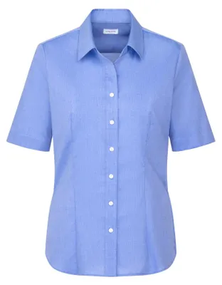 Produktbild von Seidensticker Damen Women Regular Shortsleeve Hemdbluse, Mittelblau(080605), 42