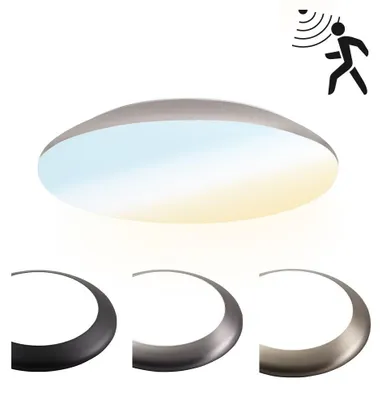 Produktbild von hoftronic LED Deckenleuchte 12W 1300lm IP65 IK10 Bewegungsmelder Chrom