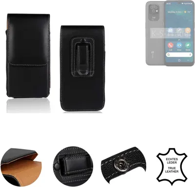 Produktbild von K-S-Trade Holster Gürteltasche Handy Hülle Schutzhülle kompatibel mit Doro 8100 Handyhülle Leder schwarz, 1x
