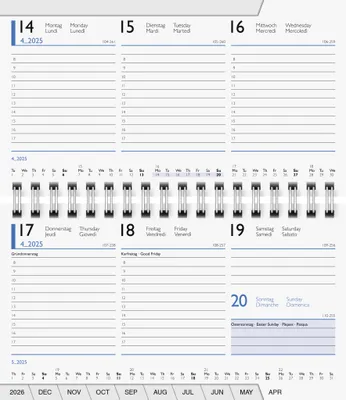 Produktbild von 2025 Brunnen Taschenkalender 15x9cm 2S/1W Einlag