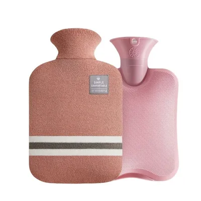 Immagine prodotto di Bottiglia d'acqua calda XXL copertura in tessuto morbido Bottiglie d'acqua calda da letto 2L scaldamani nuovo, dimensioni:2 litri, colore:Rosa