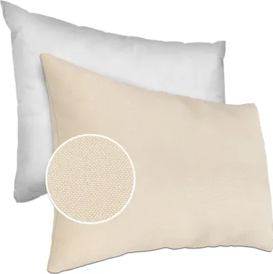 Produktbild von Dekokissen 30x50cm Kissenhülle mit Füllung Kissenbezug mit Reißverschluss Tizi Leinen-Optik Uni Creme