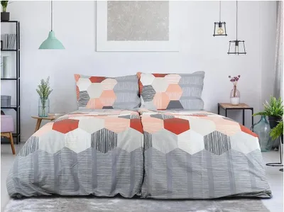 Zdjęcie produktu dla Pościel z bawełny Renforcé HONEY COMB szara Rozmiar pościeli: 70 x 90 cm | 140 x 200 cm
