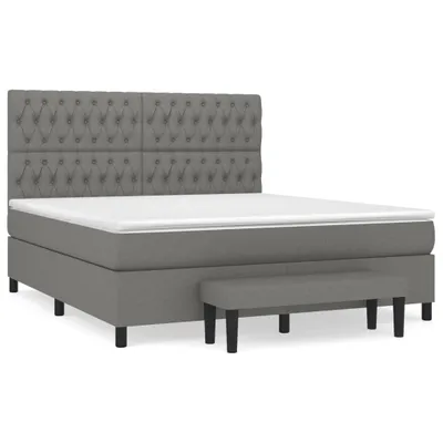 Obrázek produktu pro vidaXL Postel Boxspring s matrací Tmavě šedá 180x200 cm Látka