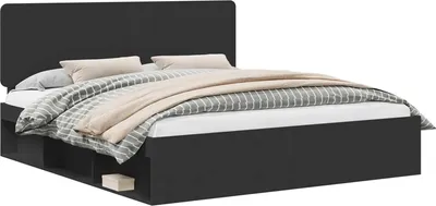 Obrázek produktu pro vidaXL Rám postele černý 180 x 200 cm z masivního borovicového dřeva
