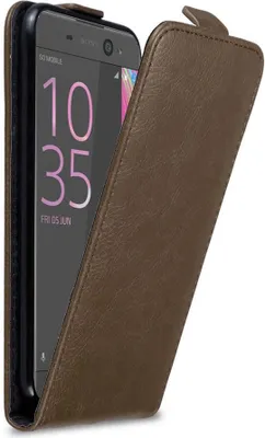 Produktbild von Cadorabo Hülle für Sony Xperia XA Schutz Hülle in Braun Flip Etui Handyhülle Case Cover