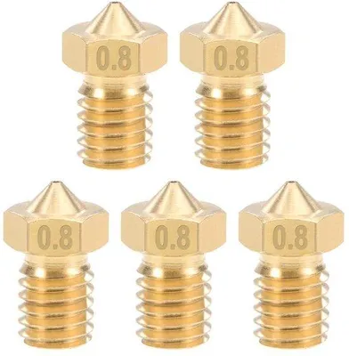 Obrázok produktu pre Mosadzné trysky pre 3D tlačiarne – 5-dielne mosadzné trysky 0,8 mm, vhodné pre filament 1,75 mm a E3D V5-V6