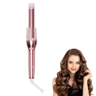 Produktbild von Lockenstäbe 28mm, One-Touch Automatisches Lockenstab Schnellaufheizend Selbstrotierender Lockenwickler 160-200°C Dualspannung für Haarstyling, Rosa