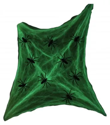 Zdjęcie produktu dla Ruhhy 26214 Svítící, fluorescenční pavučina s 20 pavouky, Halloween
