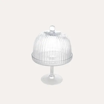 Produktbild von KEYHOMESTORE | Kleine Kuchenform aus Glas mit Deckel, H. 28 cm