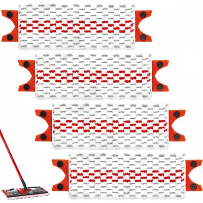 Produktbild von 4 Stück Wischmopp Ersatzbezüge Kompatible für Vileda, 2-in-1 Mikrofaser Wischbezug Bodenwischer für alle Bodenarten, waschbar & wiederverwendbar