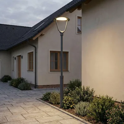 Produktbild von Lucande LED-Außenleuchte Tarasu, grau, 250 cm, Alu, IP65