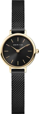 Produktbild von Damenarmbanduhr BERING 11022-132, klassisch-schwarz mit Schmucksteinen.
