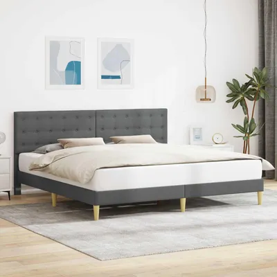 Produktbild von Möbel Bettrahmen mit Kopfteil Dunkelgrau 180 x 200 cm StoffKlassische Betten - Klassische Betten c4755