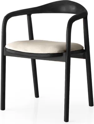 Produktbild von Skye Decor, Moderne Stuhl aus 100% HORNBEAM HOLZ, 18 mm dick, mit LINEN-STOFF und PLYWOOD-Sitz, 52 x 51 x 77 cm, in Hellgrau und Schwarz | Skandinavisches Design für stilvolle Räume.