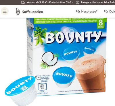Produktbild von Bounty Heiße Schokolade Kapseln 8x15g