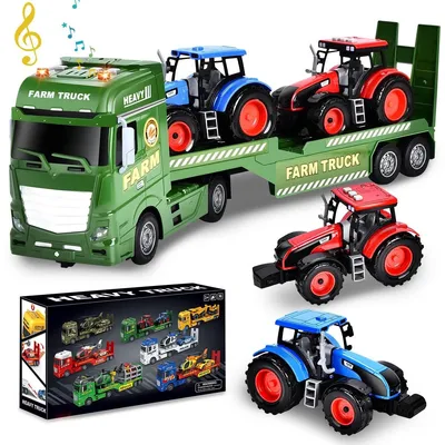 Produktbild von Traktor-Spielzeug – Bauernhof – Mit Anhänger – 3-in-1-Set
