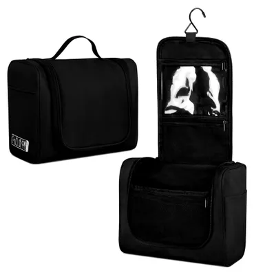Produktbild von Hängende Kulturtasche Große Reise, Tragbare Waschtasche und Kosmetiktasche, Schwarz