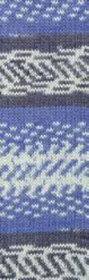 Produktbild von Pro Lana Fjord Socks 100g 184 bleu-weiß-grau Color