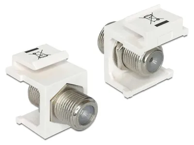 Produktbild von DeLOCK 86300, Weiß, Keystone, F, 16,3 mm, 25,5 mm, 22,3 mm