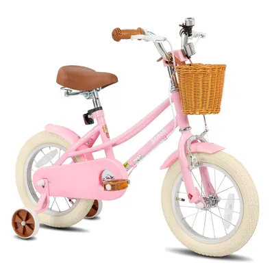 Produktbild von STITCH 12/14/16/18/20 Mädchenfahrrad für 2-13 Jahre alte Kinder, 12" 14" 16" Kinderfahrrad mit Stützrädern & Korb, Kotflügel 20 Zoll mit Ständer, Rosa