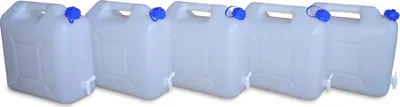 Produktbild von 5 Stück 15 Liter 15 L Wasserkanister (WK) inkl. Auslaufhahn Camping dicht verschließbar (5x15 WK)