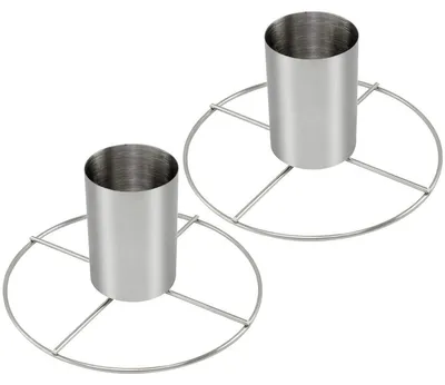 Productafbeelding van Kippenbraadpan Kipgrill met aromabak - Roestvrij staal - Zilverkleurig - Set van 2 - Voor oven en barbecue