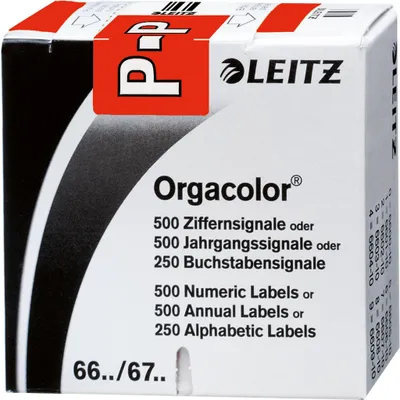 Produktbild von Leitz Buchstabensignal Orgacolor® Orgacolor Registratursysteme P selbstklebend Kunstdruckpapier rot