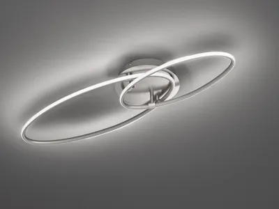 Produktbild von Große LED Deckenlampe mit Dimmer ovale flache Ringleuchte für Wohnzimmer Galerie