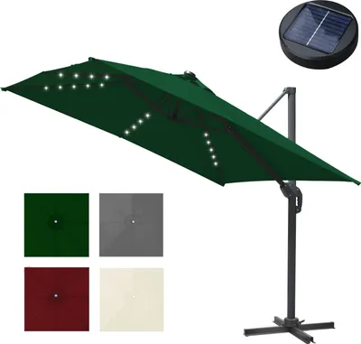Produktbild von Bettizia 300 cm Sonnenschirm Gartenschirm mit Kurbel, Neigbar, UV50+ Grün