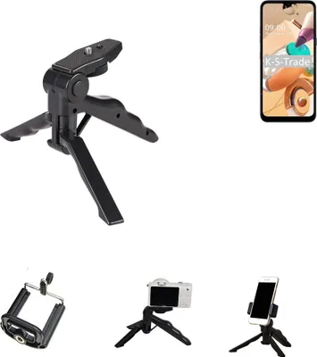 Produktbild von K-S-Trade Stativ Tisch-Ständer Dreibein Handy-Stativ Ständer kompatibel mit LG Electronics K41S Mini-Stativ Smartphone Tripod Handy-Stativ aus