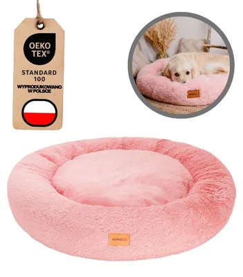 Produktbild von Mimiko Pets Shaggy Kuschelbett Hundebett Rund XXL Rosa