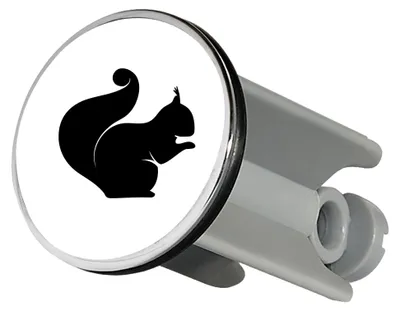 Produktbild von Waschbeckenstöpsel Eichhörnchen Silhouette 4cm für Abflussstopfen