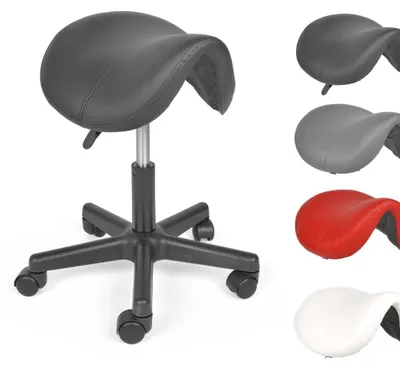 Obrázok produktu pre Ergonomická stolička v tvare sedla s kolieskami a nastaviteľnou výškou