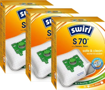 Produktbild von SWIRL Staubsaugerbeutel S 70 EcoPor® für Siemens Bosch 12 Beutel