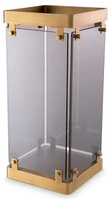 Immagine prodotto di Casa Padrino portaombrelli ottone antico/grigio 29,5 x 29,5 x h. 60,5 cm - Portaombrelli in metallo con vetro colorato - Accessori per hotel e ristoranti - Accessori