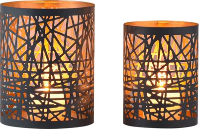 Immagine prodotto di set di 2 portacandele decorativi scandinavi Portacandele Lanterne Imper