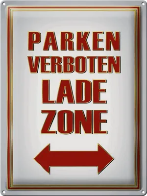 Produktbild von Blechschild Hinweis  Parken verboten Ladezone, 40 x 30 cm, Blechschilder Achtung  Fahrzeuge