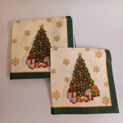 Obrázek produktu pro DECOLED Ubrousky, 16,5 x 16,5 cm, 20 ks v balení, stromeček s dárky