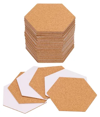 50 selbstklebende Korkuntersetzer, sechseckig, 87 x 100 x 1,5 mm
