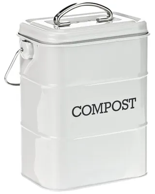 Produktbild von Küchen Kompostbehälter Komposteimer - 3 Liter - Metall - Mit Aktivkohlefilter - Grau