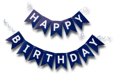 Produktbild von Fackelmann Happy Birthday Girlande Blaue Papiergirlande mit metallischem Glanz für Geburtstagsfeiern, wiederverwendbar, 23 x 11,5 cm