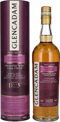 Image de Glencadam RISERVA DI AMARONE Single Malt AMARONE WINE CASK FINISH 46% Vol. 0,7l en boîte cadeau