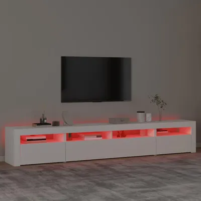 Image de Meuble TV - Meuble de télévision - Meubles TV - Meuble multimédia - Meuble de rangement - Design moderne - Éclairage LED RGB