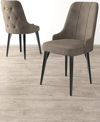Produktbild von Skye Decor, Newa - Cappuccino, Black, Stuhlset (4 Stück), Cappuccino, Rahmen: 100 % METALL, 46 x 94 x 46 cm