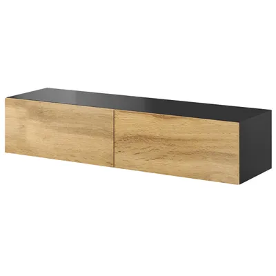 Produktbild von TV Lowboard 140 GOVI VG4G schwarz / eiche wotan