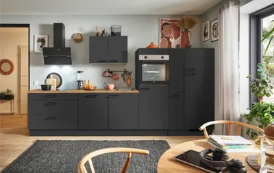 Produktbild von PICCANTE Plus Küchenzeile ohne Geräte Sonera 340 cm grafit matt vormontiert Variante rechts 4067368011334