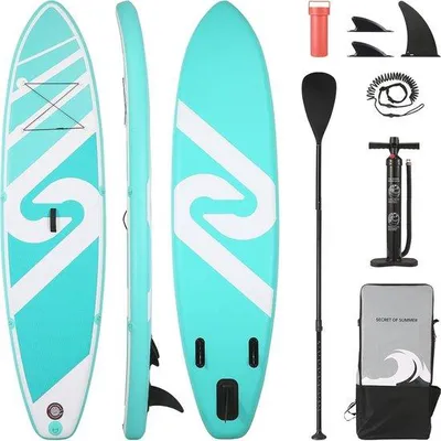 Produktbild von Famanu aufblasbares Paddle Board 120"x30" für Jugendliche & Erwachsene - Komplett mit Zubehör