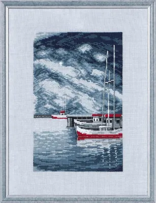 Immagine prodotto di Permin ricamo a punto croce "Talpa e barche", schema contato, 26x35cm, 12-0165